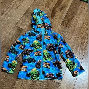 Posh Peanut Hot Wheels Monster Truck Medley Zippered Jacket Toddler 18-24 Mo EUC